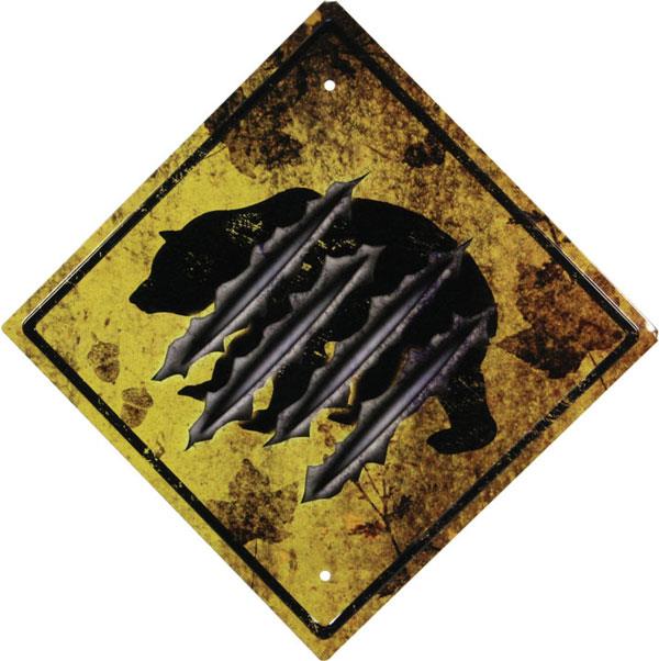 Tin Road Sign – Bear Crossing