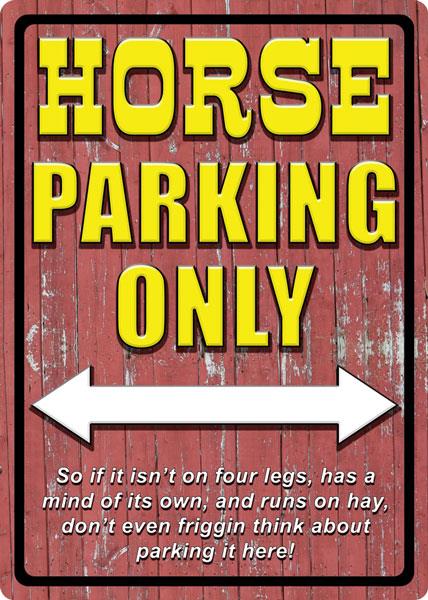 Embossed Tin Sign – Horse Parking