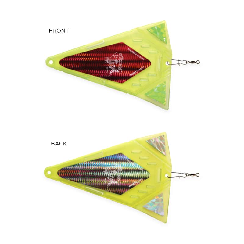 Macks Lures Scentflash™ UV Triangle Flasher – Silver/Chartreuse