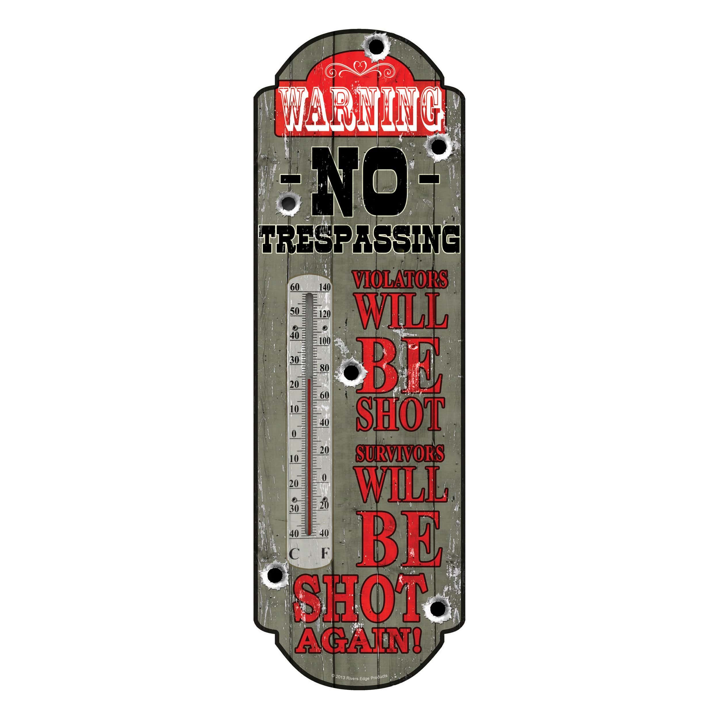 Tin Thermometer – No Trespassing