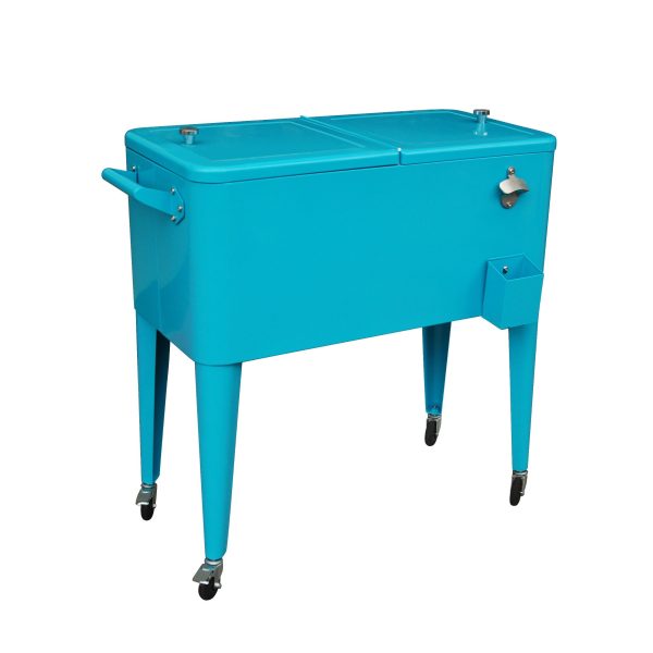 Rolling Patio Cooler - Teal, 80QT