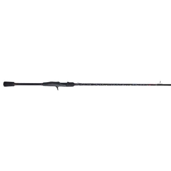 side view of the Vendetta casting rod showing the handle and a guide