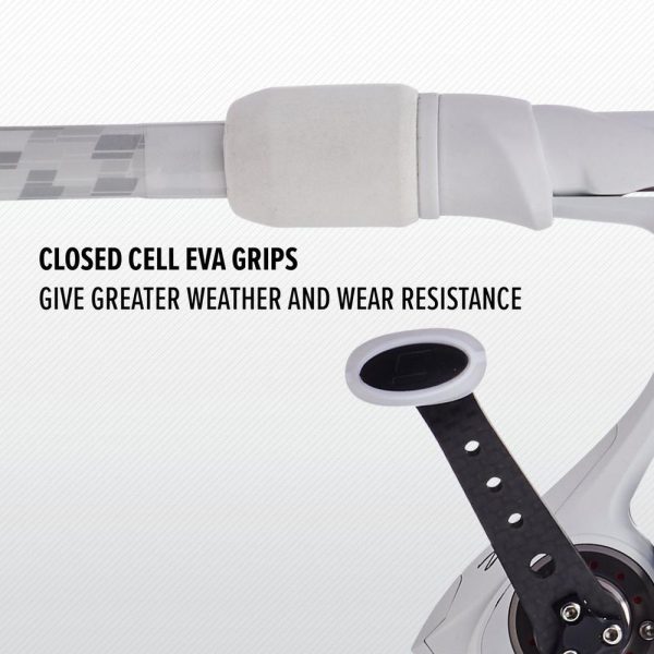 Close up of the grips with the words Closed Cell EVA Grips give greater weather and wear resistance