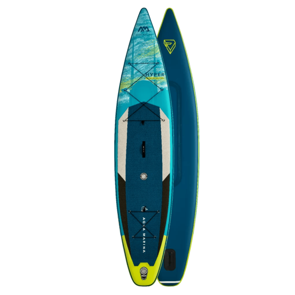 Top view of the Hyper 12ft Sup, with a view of the bottom as well