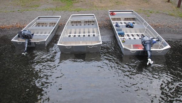 view of the three sizes of Jon boat