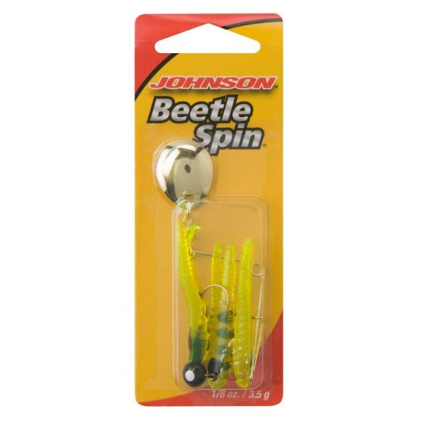Beetle Spin® Gold Blade - 1/8oz, Chartreuse/Black Spots