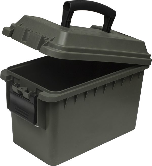 open fat ammo case showing handles and space for a lock