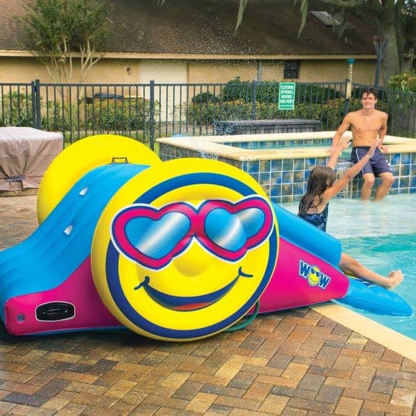 Fun Slide Pool Slide with Sprinkler Side View
