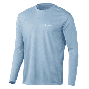Huk Icon X Long Sleeve Blue Fog Front