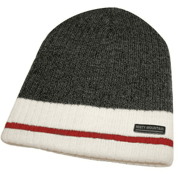 Misty Mountain 4 Layer Beanie Charcoal and Red