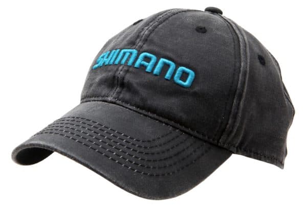 vintage Hat black with shimano in light blue letters