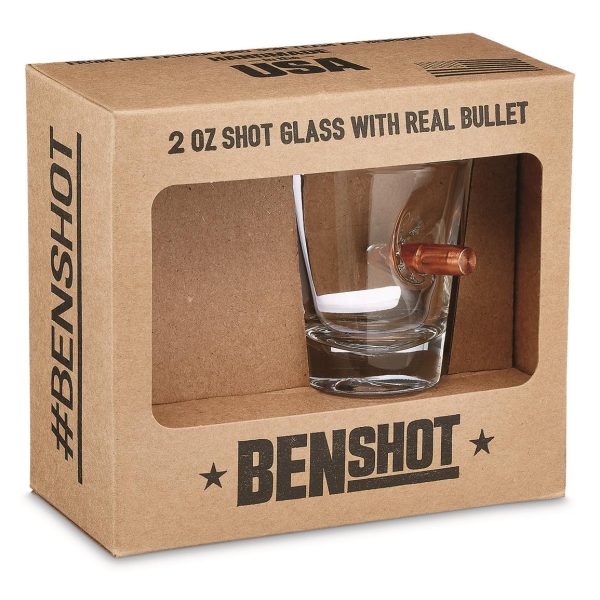 Shot Glass with .308 Bullet Detail