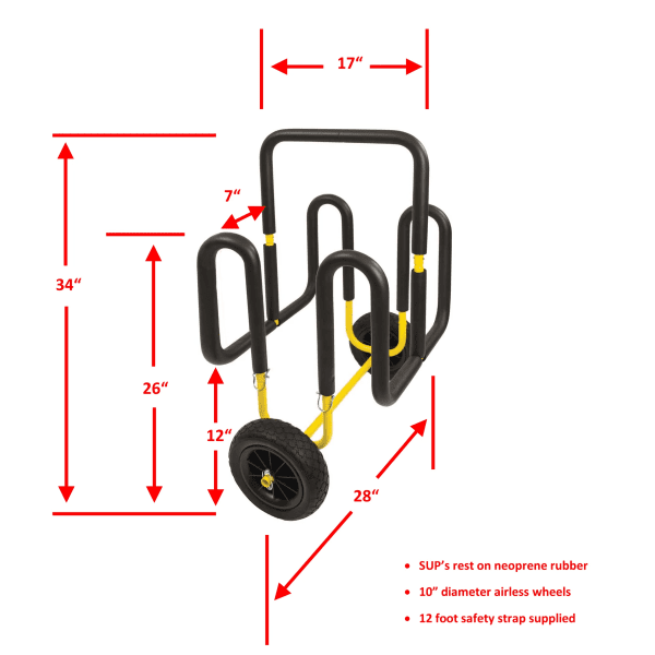 Double-Up SUP Airless Cart Dimensions