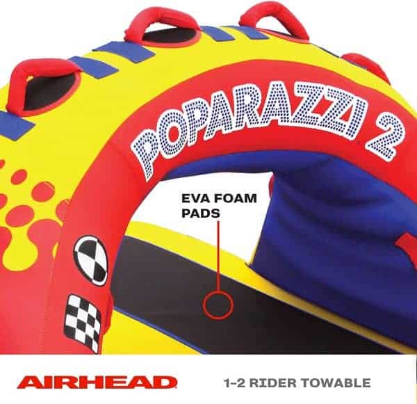 Poparazzi 2 | 1-2 Rider Towable Tube for Boating Standing Handles