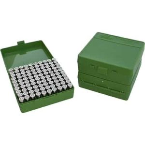 Ammo Box 100 Round Flip-Top - 9mm, 380 ACP, Green