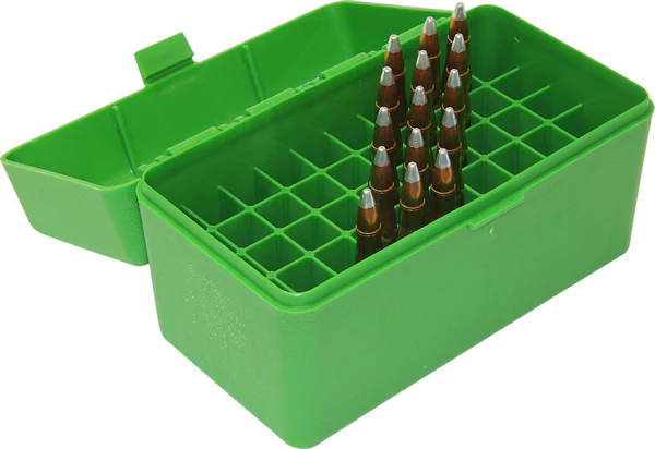 Ammo Box 50 Round Flip-Top - 223, 204, Ruger, 6x47, Green