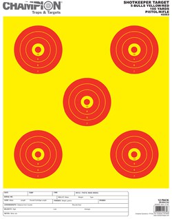 Shot Keeper - 5 Bullseye, Large, Yellow / Red