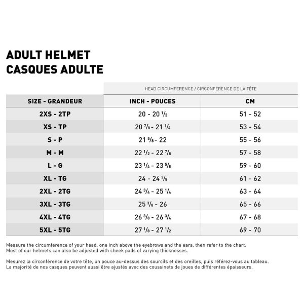 CKX Titan Original BackCountry Helmet Sizing