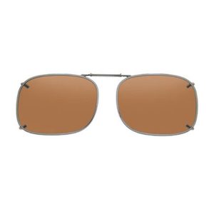 Rectangle 1 Polarized Clip-On Sunglasses Amber