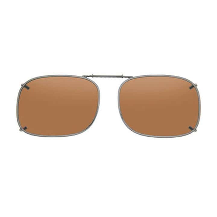 Rectangle 1 Polarized Clip-On Sunglasses Amber