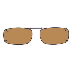 Rectangle 54 Polarized Clip-On Sunglasses Amber