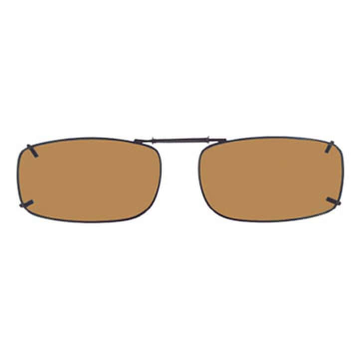 Rectangle 54 Polarized Clip-On Sunglasses Amber
