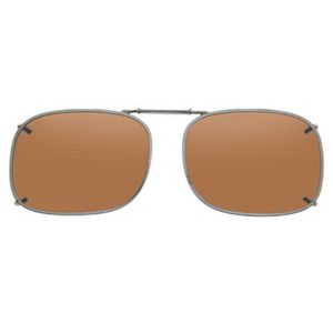 Rectangle 1 Polarized Clip-On Sunglasses Amber