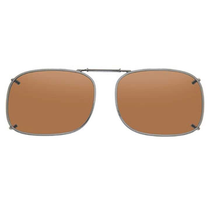 Rectangle 1 Polarized Clip-On Sunglasses Amber