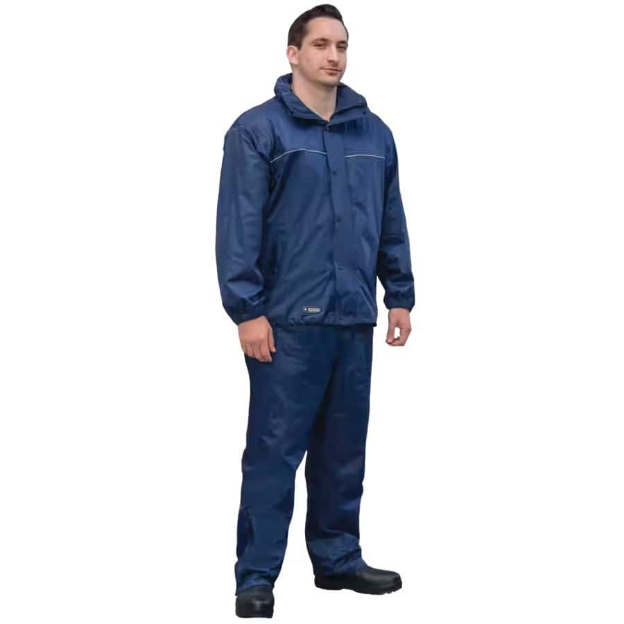 Wetskins Adult Waterproof 2-pc Rainsuit Incl. Jacket, Pants with Lightweight Lining, Navy