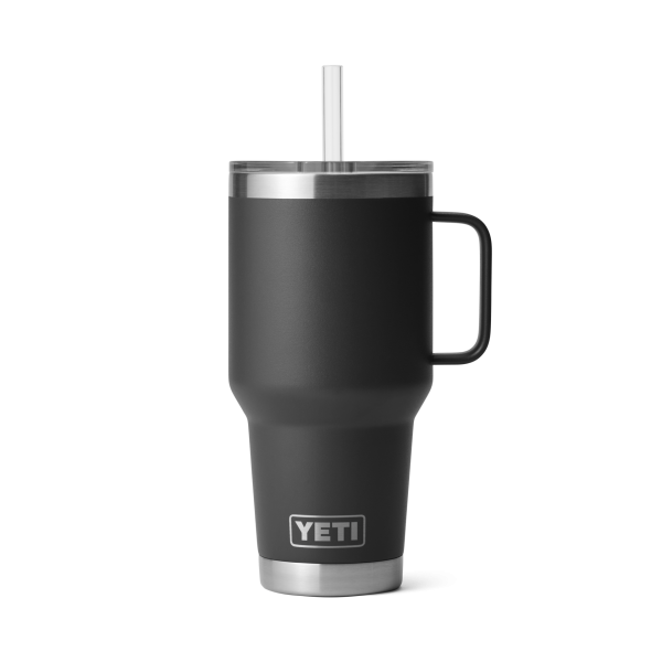 Yeti Drinkware Rambler 35oz Straw Mug Black Front