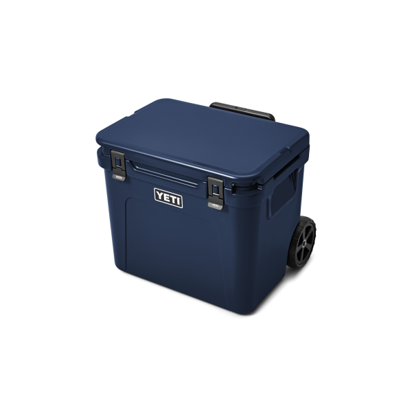 Yeti Hard Coolers Roadie 60 Navy 3qtr Front Handle Down
