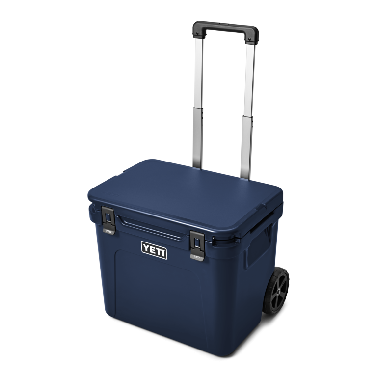 Yeti Hard Coolers Roadie 60 Navy 3qtr Front Handle Up