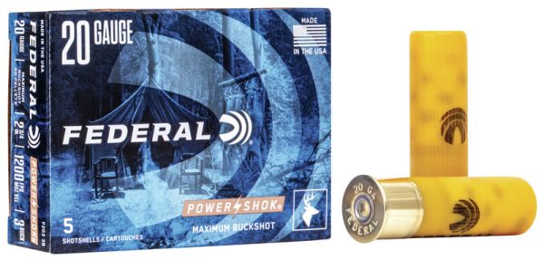 Federal Power-Shok Buckshot 20 Gauge 3 Buck Shot Size