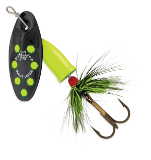 Blue Fox Vibrax® Bullet Fly Black Fluorescent Yellow Chartreuse