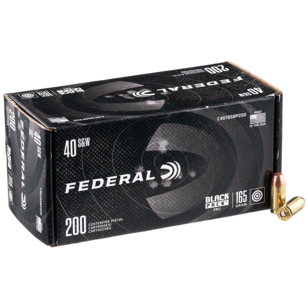Federal Black Pack Handgun 40 S&W, FMJ Ammunition