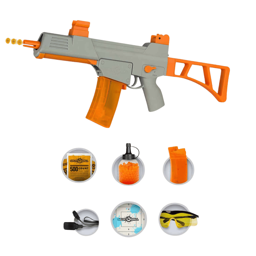 SplatRBall Gun SRB400 Kit - Soft Water Bead Blaster, Orange/Grey