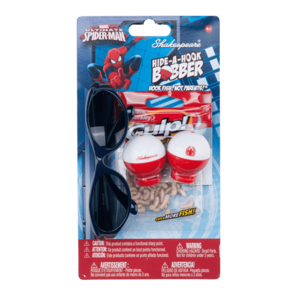 Berkley Hide-A-Hook Safety Bobbers and Hooks with Glasses Spider-Man