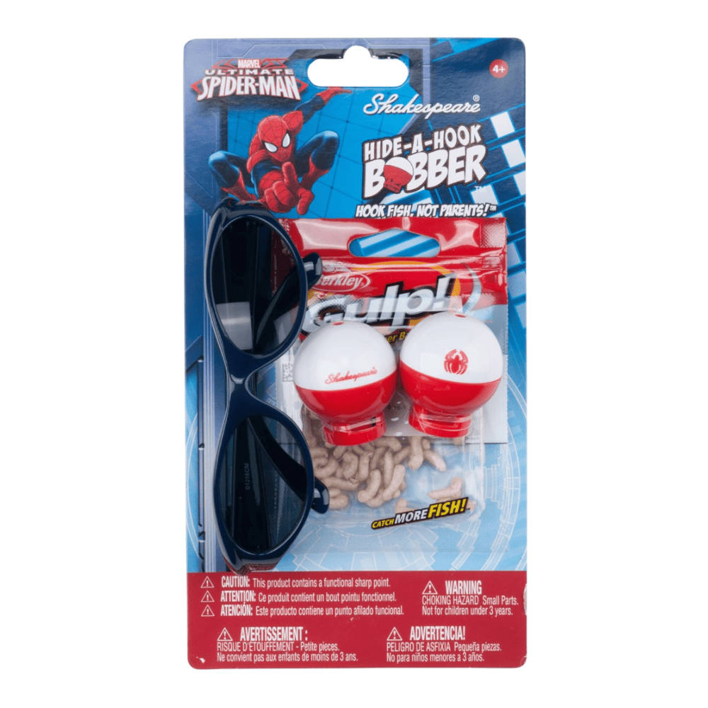 Berkley Hide-A-Hook Safety Bobbers and Hooks with Glasses Spider-Man