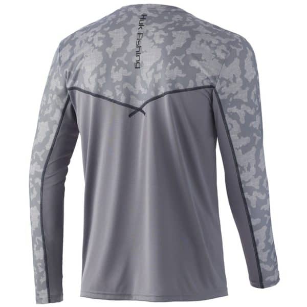 HUK Icon X Running Lakes Long Sleeve Shirt Overcast Grey