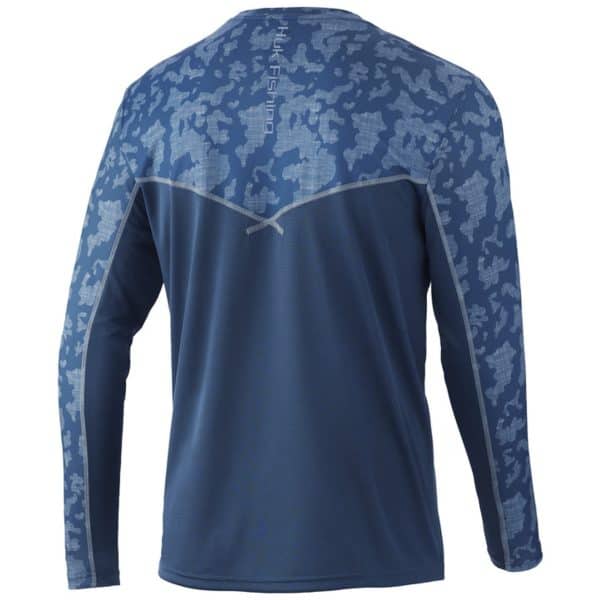 HUK Icon X Running Lakes Long Sleeve Shirt Titanium Blue