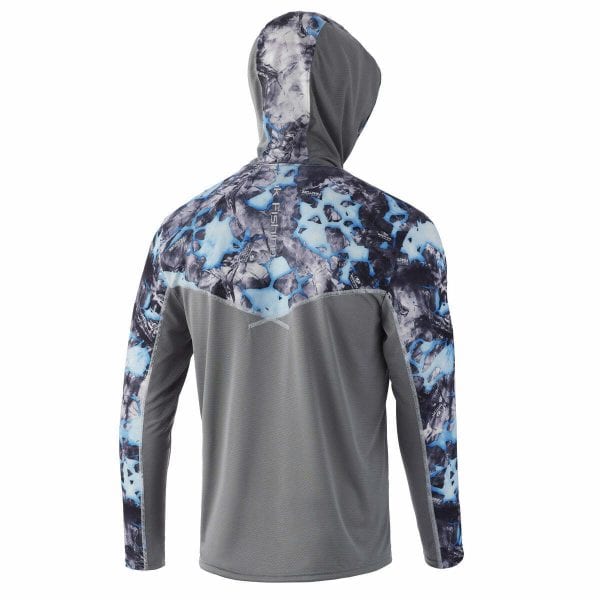 Huk Icon X Mossy Oak Fracture Hoodie Back Lightning 1