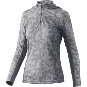 huk icon x running lakes hoodie womens - overcast grey