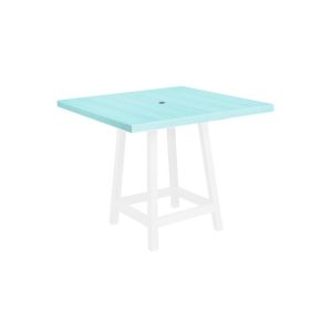 CR Plastics 40 in Square Pub Table Top Aqua