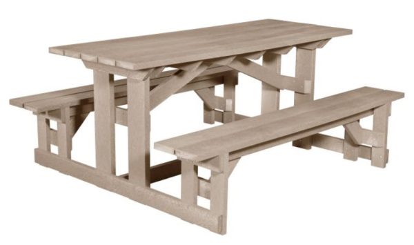 CR Plastics Rectangular Picnic Table Beige