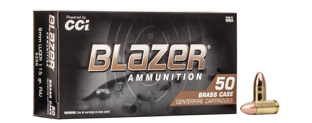 CCI Blazer Brass 9mm Luger 115 Grain
