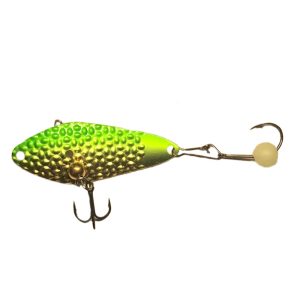Freedom Tackle Hammered Minnow Spoon Green/Gold Glow