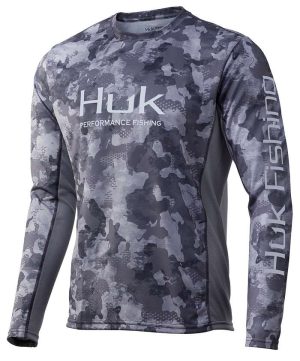 Huk Men's Icon X Refraction Camo Vented Hoodie Storm