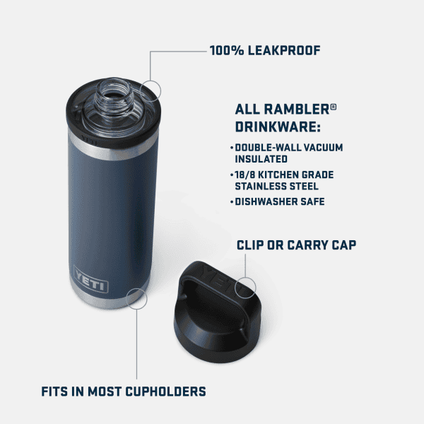 Yeti Rambler 18 oz 532 ml Reusable Bottle with Chug Cap info