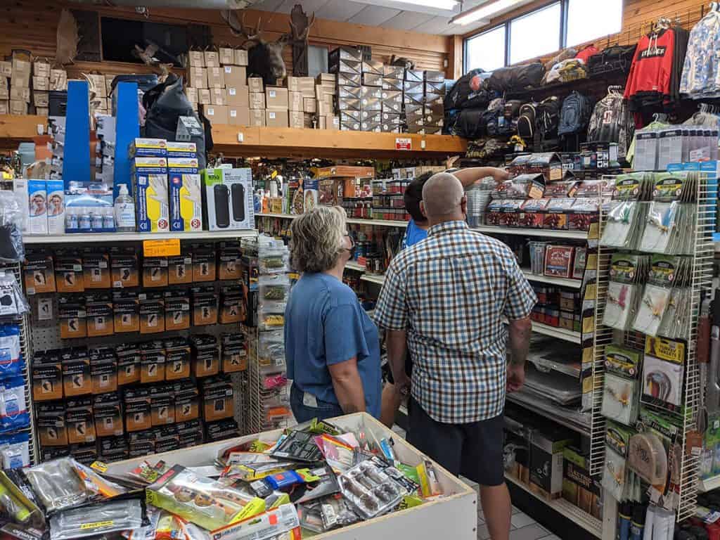 Couple shopping at Trombly's Tackle Box