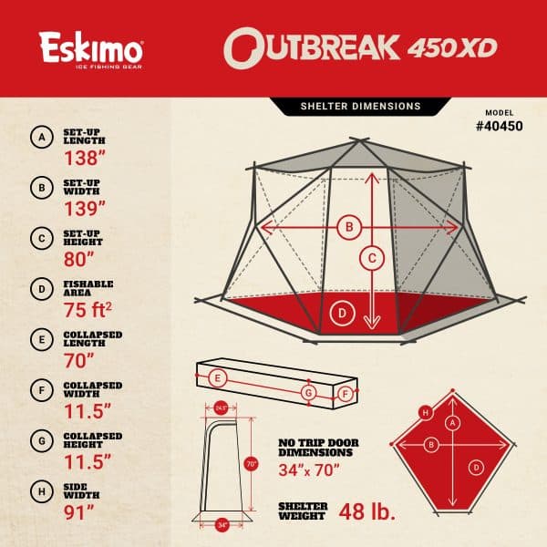 Outbreak 450XD - Insulated, Wide-Bottom Pop-Up Portable Shelter - Image 7